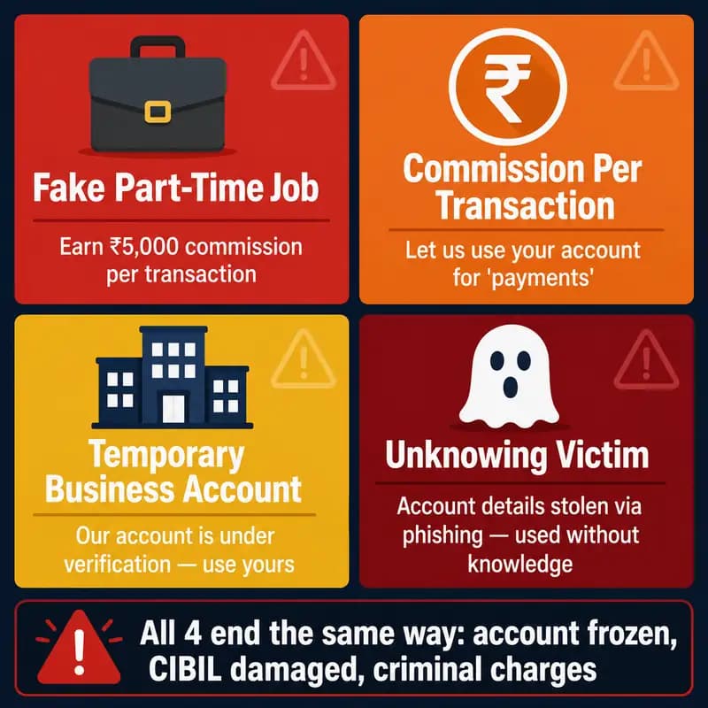 Four ways scammers recruit mule account holders in India in 2026