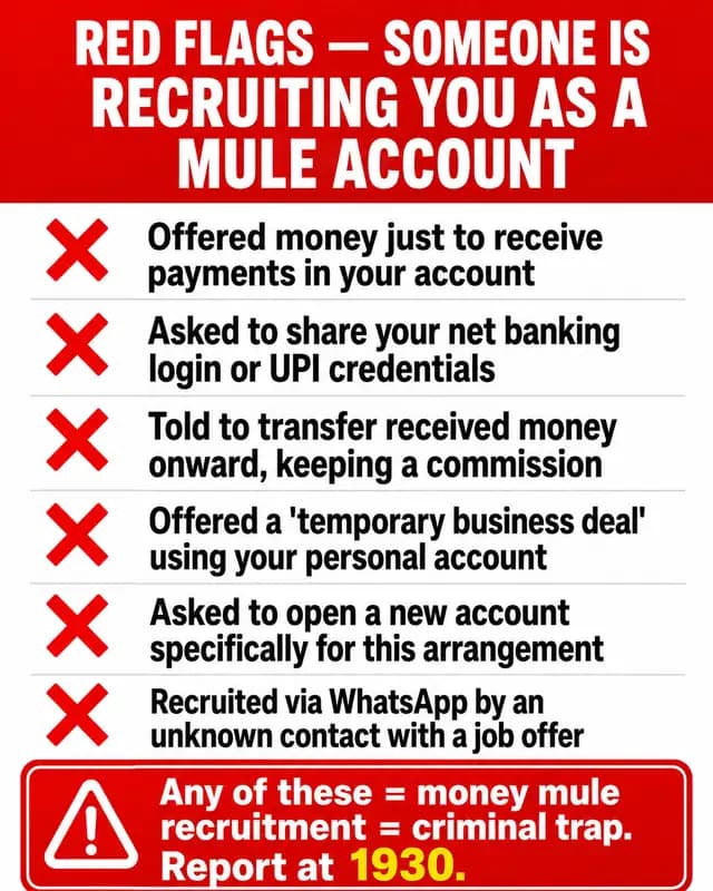 Red flags of mule account recruitment India and how to spot the offer