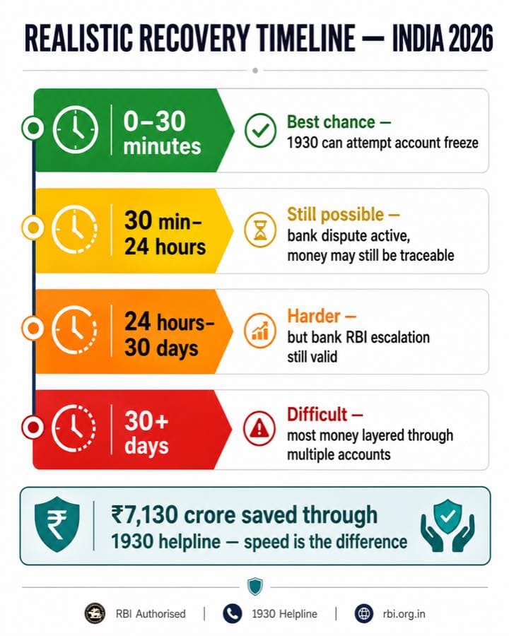 Online fraud money recovery timeline India and how long recovery can take