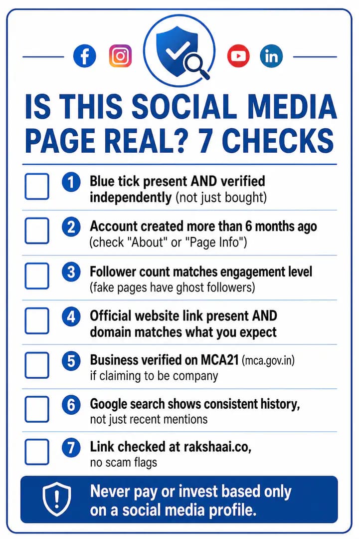 How to spot fake social media page India, seven verification checks