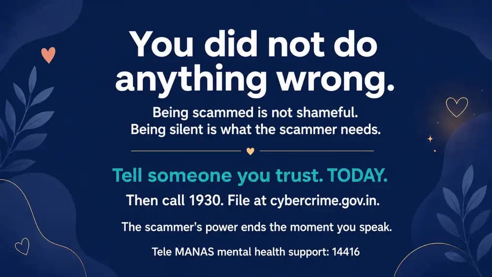 Advice for students scammed India, it is not your shame, tell someone and call 1930