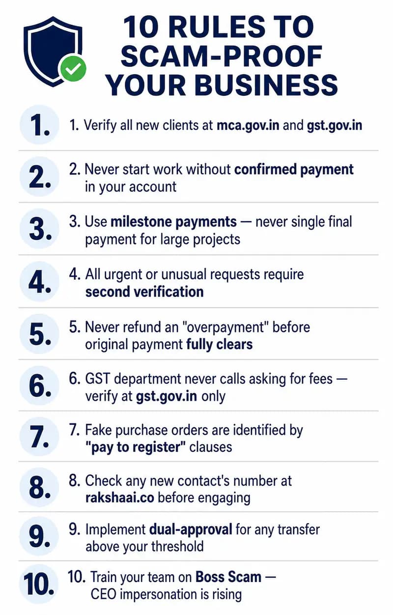 Business protection rules India, 10 rules to scam-proof an SME or freelance business