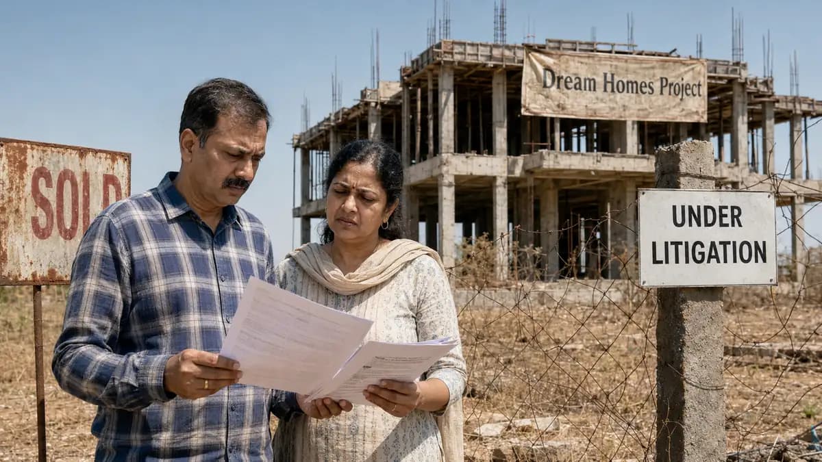 Real estate scam India 2026, fake builder property fraud and duplicate sale warning