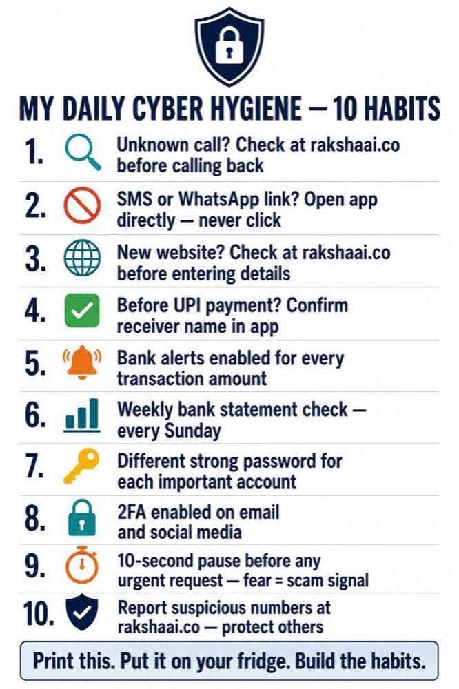 10 daily cyber hygiene habits India safety checklist to stop scams