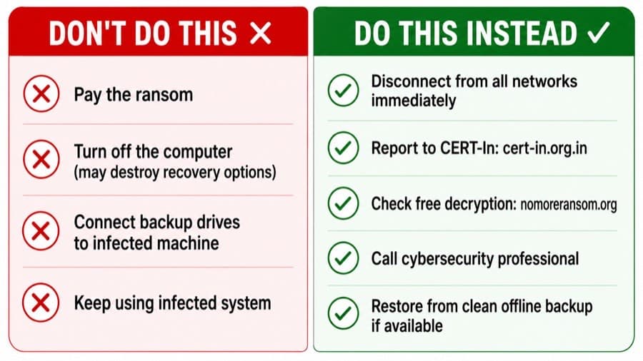 What to do after a ransomware attack in India, do not pay, disconnect and report instead