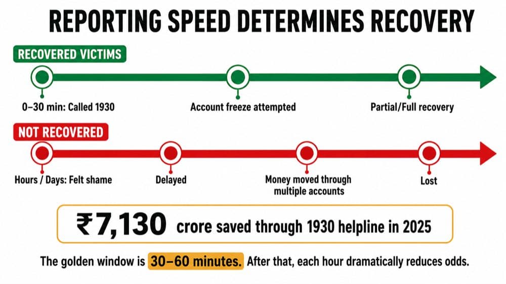 Cyber fraud recovery timeline India, speed of reporting determines outcome