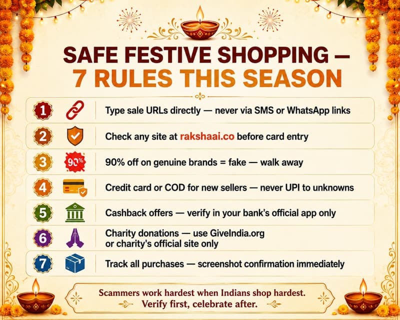 Safe festive shopping rules India 2026, how to shop safely Diwali Navratri
