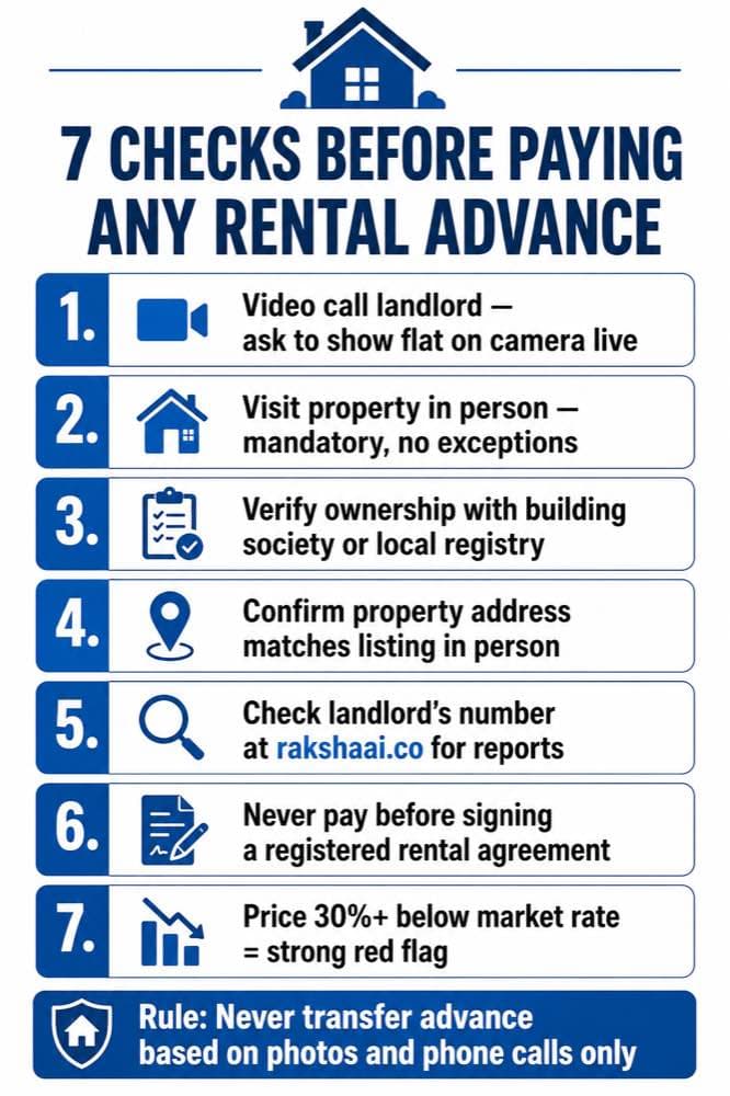How to verify rental property India before paying advance — 7 step checklist