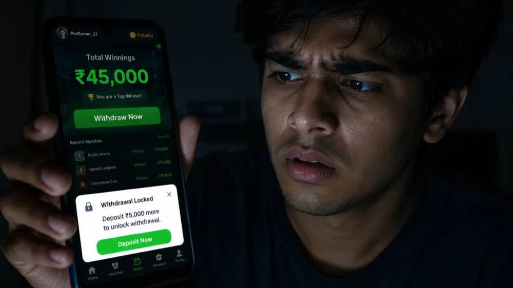 Gaming app scam India 2026  fake earn-to-play fraud stealing money from Indian gamers