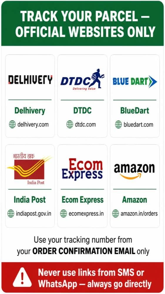 Official courier tracking websites India  where to check real delivery status