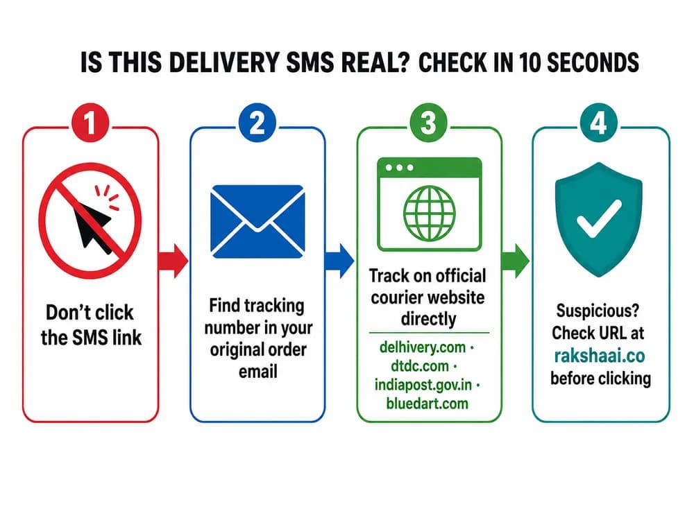How to verify delivery SMS India 10 seconds - 4 steps to check fake parcel notification