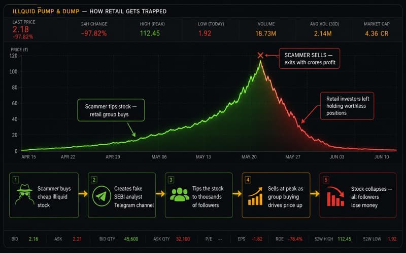 Pump and dump stock scam explained India — step by step how it works