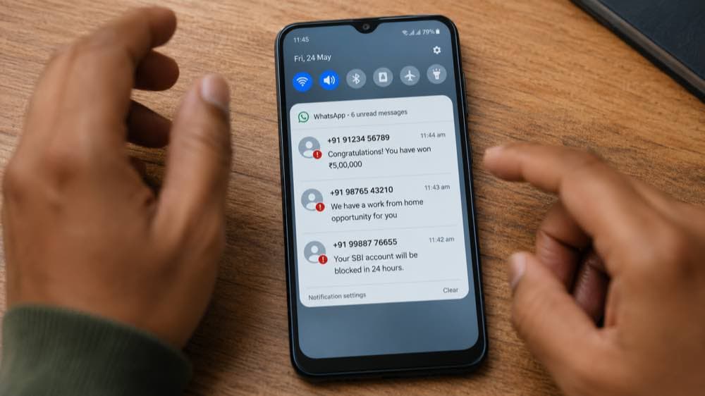 WhatsApp scam India 2026 — 8 dangerous message types stealing money from Indians