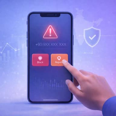 Step 4 - Block and report a scam phone number on RakshaAi to protect other Indians from the same fraud caller