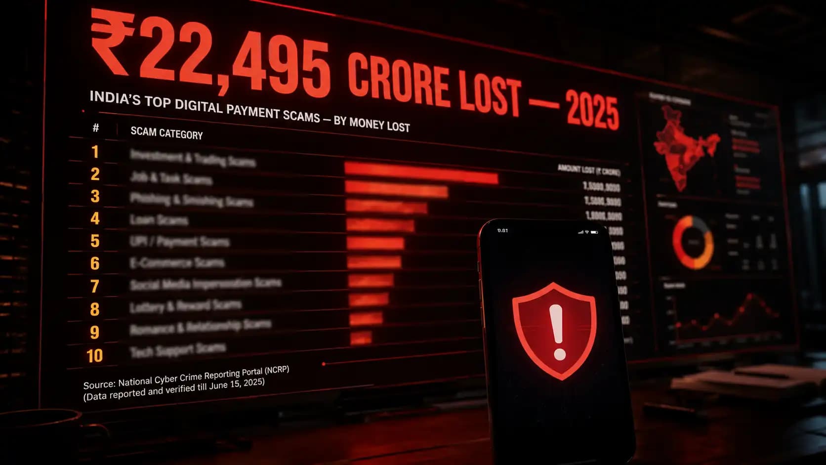 Top 10 scams in India 2026 complete ranked list cybercrime losses