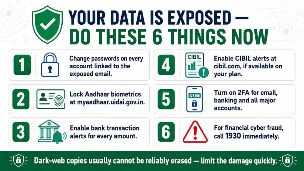 What to do if personal data is on dark web India, six protection steps after exposure