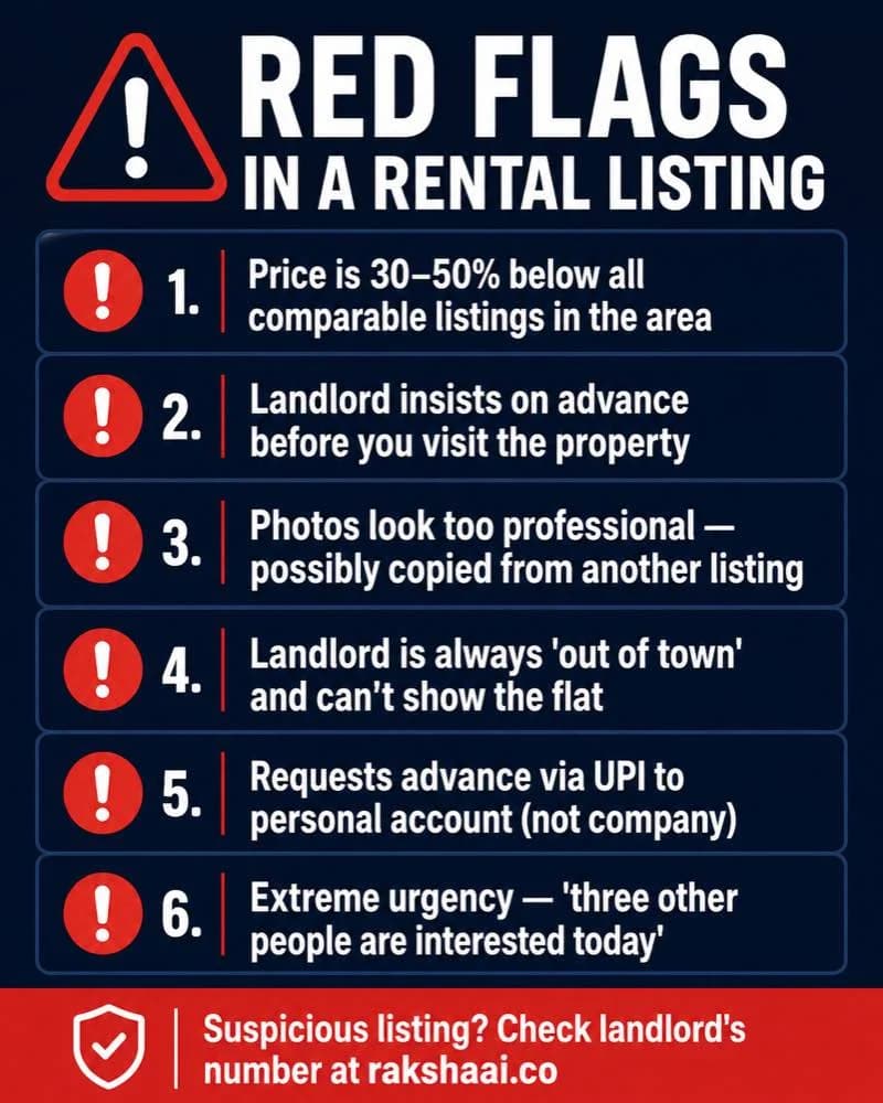 Red flags of fake rental listing India how to spot fraudulent flat listing