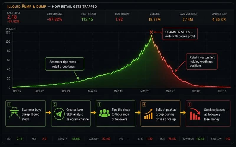 Pump and dump stock scam explained India step by step how it works